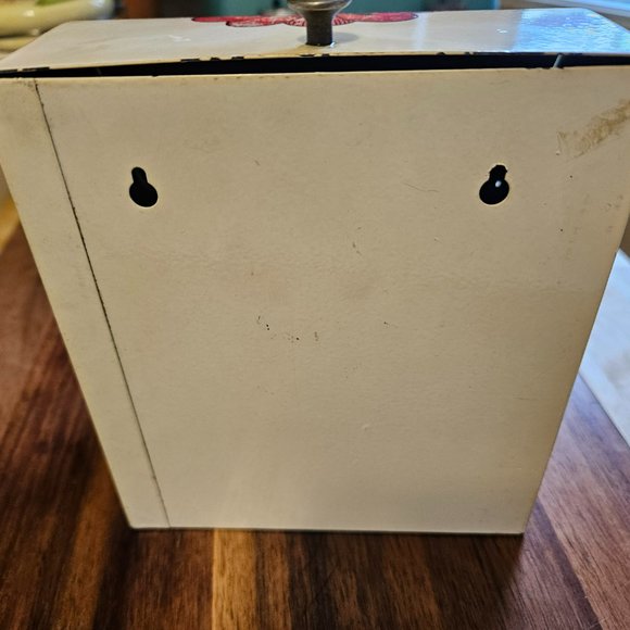 vintage metal recipe box countertop or wall mounted from 1950s - Picture 2 of 9